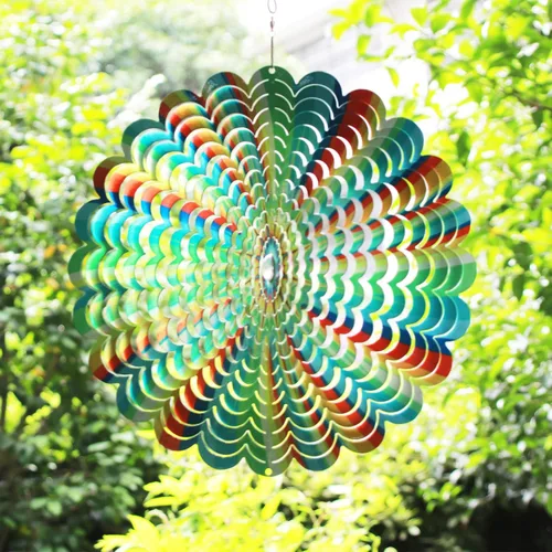 Miniatura 9 de Spring Song Árbol de la vida 3D Kinetic Wind Spinner para patio y jardín, de acero inoxidable, para interiores y exteriores, decoración colgante