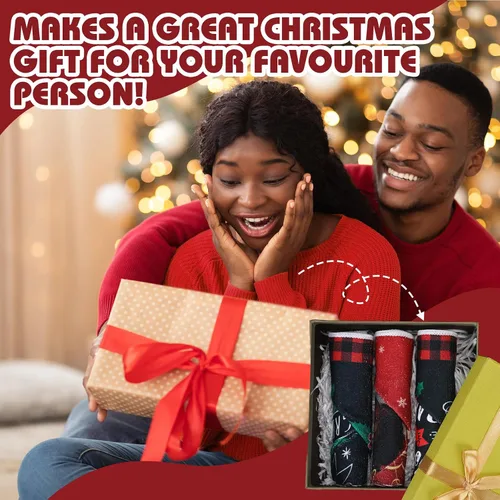 Miniatura 5 de Hosuly 6 Piezas Toallas de Cocina Navideñas Afroamericanas Paños de Platos de Santa Negro Toallas de Mano Navideñas Negras y Rojas Santa Ángel Acebo