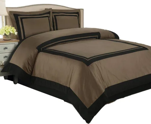 Miniatura 7 de Royal Hotel Bedding Blue and Chocolate - Juego de funda de edredón de 2 piezas, tamaño individual/individual XL, 100% algodón, 300 hilos