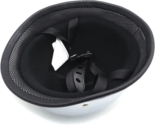Miniatura 8 de (Talla L) Casco plateado DOT motocicleta alemán de media cara Biker Street Chopper Cruise [P/N: MT506-003-L-CD] Talla grande