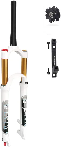 Miniatura 10 de Horquilla delantera 26 27.5 29 pulgadas de recorrido, 5.512 in, horquillas de suspensión para bicicleta de montaña Air con adaptador de freno