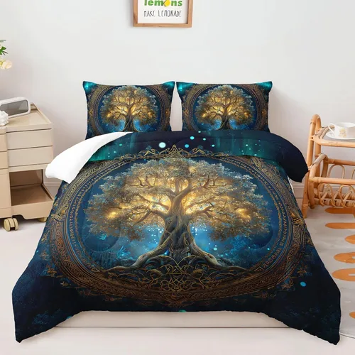 Miniatura 19 de AILONEN Juego de edredón de mariposa azul tamaño Queen, juego de ropa de cama de 3 piezas de animales elegantes, azul marino oscuro cielo nocturno