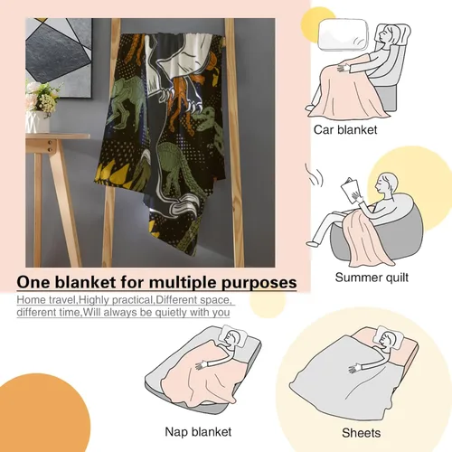Miniatura 5 de Manta personalizada de dinosaurio para niños, mantas con nombre personalizado, manta suave para niños, niñas, bebés, manta personalizada de animales