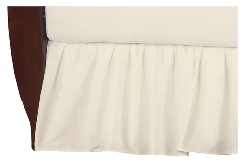 American Baby Company Falda de cuna con volantes de percal 100% algodón natural, color crema, 52 pulgadas de largo x 28 pulgadas de ancho + 13.5