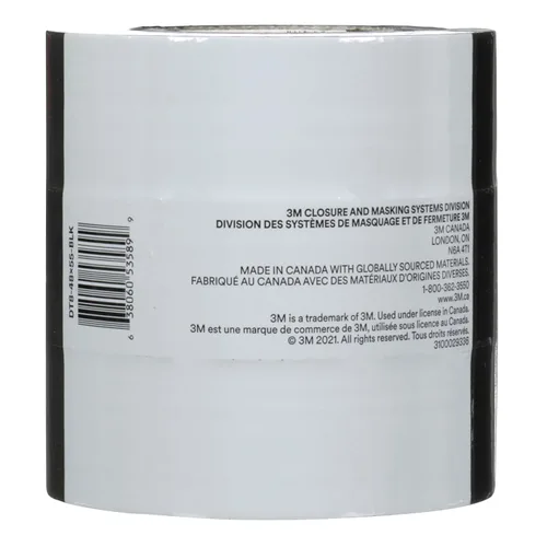 Miniatura 4 de 3M Cinta adhesiva DT8, paquete de 3, resistencia industrial, multiuso, cinta de color negro, 1.88 pulgadas x 60 yardas, desgarro a mano, adhesivo