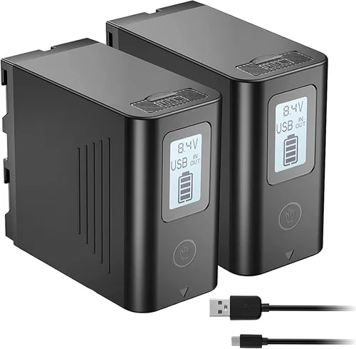 JYJZPB Paquete de 2 baterías NP-F970 compatibles con Sony NPF970 NP-F960 NP-F950 NP-F930 NP-F550 NP-F530 NP-F570 y Sony Handycams, batería NP F970