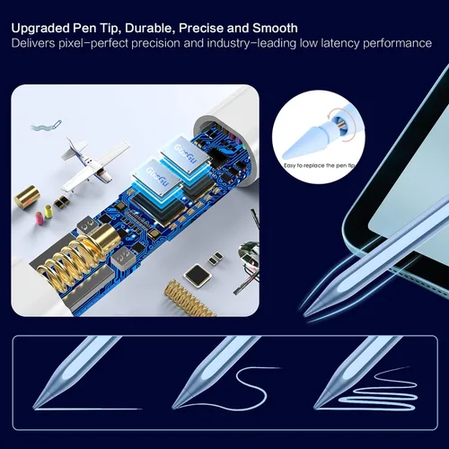Miniatura 6 de Lápiz óptico para iPad de 6ª a 11ª generación, 10 minutos de carga rápida Apple Pencil compatible con iPad Pencil 2018-2025, Apple Pen para iPad Pro