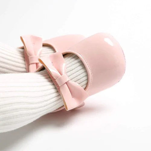 Miniatura 2 de Zapatos planos Mary Jane para bebés y niñas con lazo y flores, vestido de princesa, para boda, zapatos de ballet antideslizantes para niños pequeños