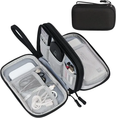 FYY Organizador electrónico, organizador de cables de viaje, bolsa organizadora de cables electrónicos, funda de transporte, portátil, impermeable,