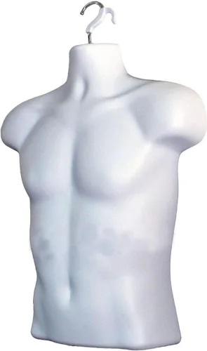 Miniatura 4 de Maniquí masculino con espalda hueca y cuerpo apilable con ganchos para colgar para exhibición de camisetas, encimera, ferias de manualidades, fotos