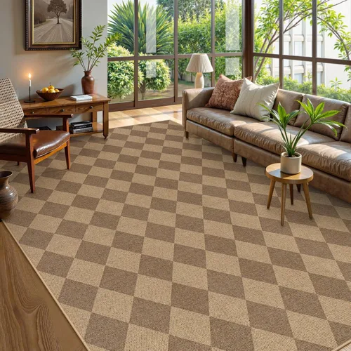 Miniatura 53 de Lahome Alfombra de yute a cuadros fácil 2'x3', alfombra pequeña para entrada, antideslizante, alfombra para la puerta delantera de la cocina
