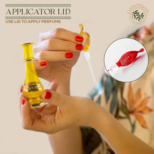 Miniatura 5 de CraftsOfEgypt Genie - Botellas de perfume en miniatura de vidrio soplado para perfumes y aceites esenciales, juego de 10 frascos decorativos, cada