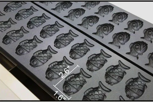 Miniatura 5 de GOOSENECK Taiyaki Maker Takoyaki Maker japonés en forma de pez comercial para panqueques waflera 110 V para restaurante uso doméstico 18 piezas