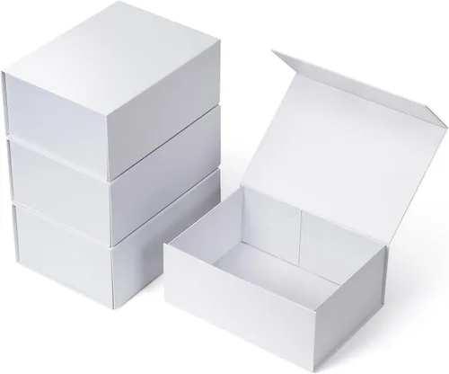 Miniatura 42 de Paquete de 4 Cajas de Regalo de 12x6x4 Pulgadas con Tapas de Cierre Magnético, Caja Negra Magnética para Boda, Propuesta de Padrinos y Damas