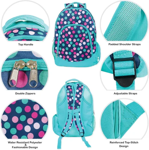 Miniatura 3 de Class Collections - Conjunto de mochila y lonchera punto polka azul