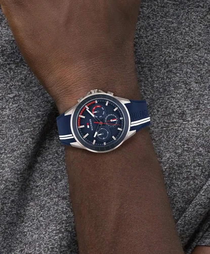 Miniatura 4 de Tommy Hilfiger Mens Quartz Multifunction Stainless Steel and Silicon Strap Sporty Watch