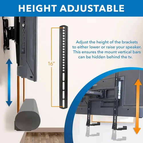Miniatura 9 de Mount-It! Soporte de barra de sonido para TV y montaje en pared Soporte de barra de sonido 2 en 1 para la parte posterior del televisor o montaje