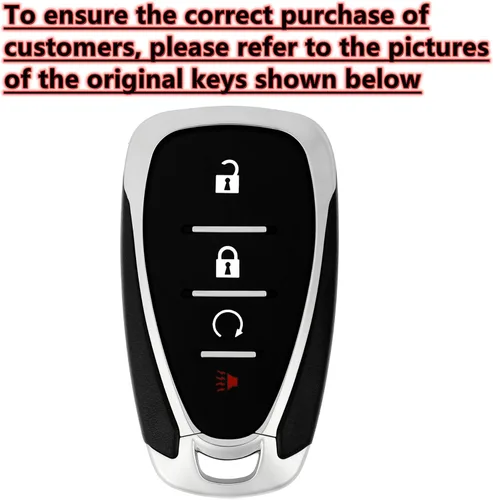 Miniatura 2 de Carcasa protectora de llave inteligente para llavero Chevy con llavero compatible con Chevrolet Equinox Malibu Cruze Traverse Camaro Trax Blazer