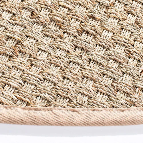 Miniatura 4 de SAFAVIEH Alfombra de área de 8 pies redonda - Colección Natural Fiber - Fibra natural y beige, hierba marina, patrón de tejido de cesta con borde
