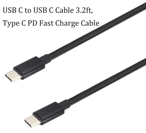 Miniatura 8 de Cable reversible doble tipo C USB C macho a USB C macho, cable trenzado de nailon premium con aislamiento recubierto de aislamiento, cable