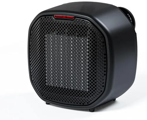 ZAFRO Calentador de espacio de cerámica portátil de 1200 W para uso en interiores, termostato ajustable de 3 modos, protección contra vuelco y negro