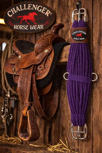 Miniatura 4 de CHALLENGER 22" Western 27 Strand Double Weave Purple Mohair Roper Cinch 97RT07PP-22