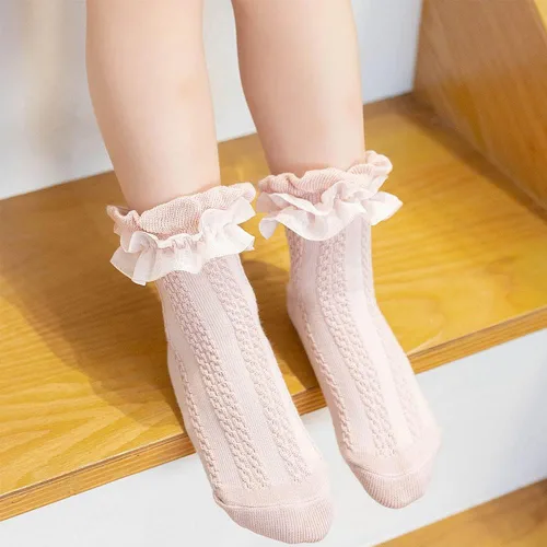 Miniatura 4 de Calcetines largos de algodón sólido hasta la rodilla para niñas recién nacidas y niñas pequeñas