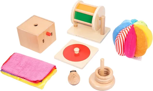 Miniatura 2 de Kit de juego Adena Montessori para bebé de 5-6 meses, juguetes educativos de aprendizaje 8 en 1 para niños pequeños, incluye tambor giratorio