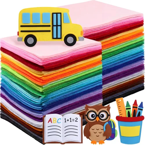 Miniatura 8 de Moukeren 460 piezas, hojas de fieltro de 4 x 4 pulgadas, paquete grande, 1 mm de grosor, tela de fieltro suave, 20 colores surtidos