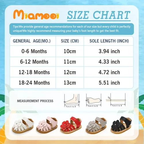 Miniatura 6 de Miamooi Sandalias de verano para bebés y niñas, zapatos de cuna con lazo, zapatos de piel sintética para niños pequeños, suela de goma suave