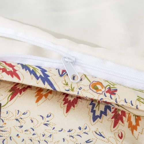 Miniatura 4 de DaDalogy Bedding - Juego de funda de edredón con estampado floral botánico con fundas de almohada, diseño de cachemira cheurón bohemio, filigrana