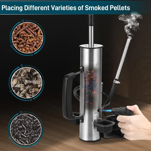 Miniatura 8 de EUTRKei Generador de humo frío para parrilla ahumadora Traeger, tubo de humo eléctrico inalámbrico con bomba de aire, ahumado en frío para queso
