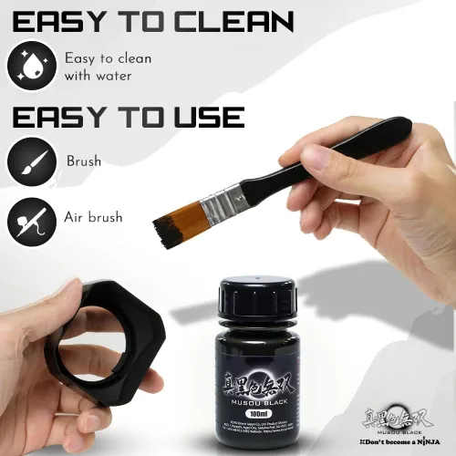 Miniatura 4 de Musou Black, Pintura acrílica negra mundial más negra, 100 ml x 2 unidades, 3.38 fl oz (paquete de 2)