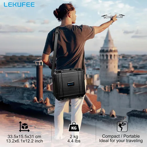 Miniatura 4 de Lekufee Funda rígida impermeable compatible con DJI Air 3S/3 Drone/Fly More Combo/RC 2/N3/N2 mando a distancia y accesorios (solo funda)