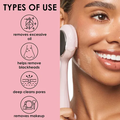 Miniatura 4 de JAPONESQUE SKINTherapy Limpiador facial sónico rejuvenecedor, dispositivo de limpieza impermeable recargable con cepillo de silicona, levanta