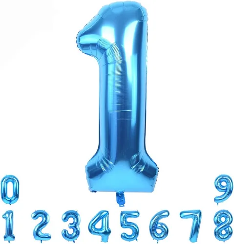 Miniatura 15 de TONIFUL Globo azul de números grandes de 40 pulgadas 0-9 de aluminio Mylar gran número 0 globo digital 0 para graduación 2026, fiesta de cumpleaños