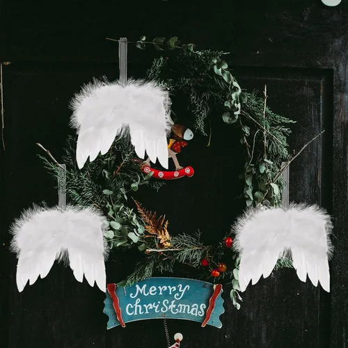 Miniatura 5 de 12 piezas de alas de ángel para adornos de Navidad, mini alas de plumas de ángel, decoración colgante para manualidades, árbol de Navidad, fiesta