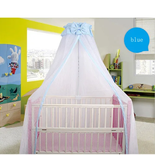 Miniatura 3 de Cortinas de red transpirable para cuna, toldo para niños, mosquitera, decoración de dormitorio (azul, mosquitera)