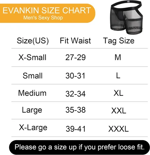 Miniatura 6 de Evankin Calzoncillos tipo bóxer sexy para hombre, ropa interior de seda de hielo, ropa interior de malla, transparente, lencería sin culo
