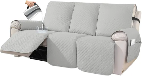 Miniatura 39 de XINEAGE Funda para Loveseat Reclinable Resistente al Agua, Fundas para Loveseat Reclinable de 2 Asientos con Bolsillos, Funda Protectora para Café