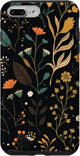 Miniatura 12 de Funda negra para iPhone 12/12 Pro con diseño floral, estética, simple, bohemio, moderno, flores botánicas