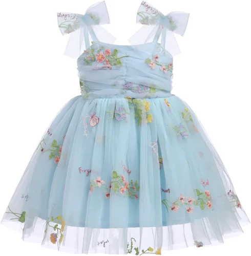 Vestido tutú de verano para niñas pequeñas, sin espalda, vestido de princesa para fiesta de cumpleaños, lentejuelas, con volantes, tul con lazo,