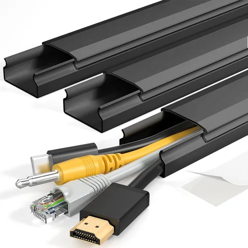 Miniatura 21 de Yecaye Ocultador de Cables de TV, 42 Pulgadas Ocultador de Cables Grande Beige, Cubiertas de Cables para 4 Cables, Ocultadores de Cables para TV