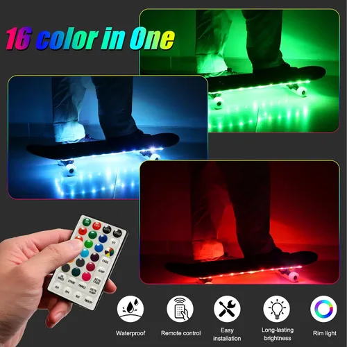 Miniatura 2 de LED Skateboard Light, Remote Control Skateboard Light, Longboard Light,Shortboard Light,16 Color Change by Yourself, Waterproof, Shockproof,Super