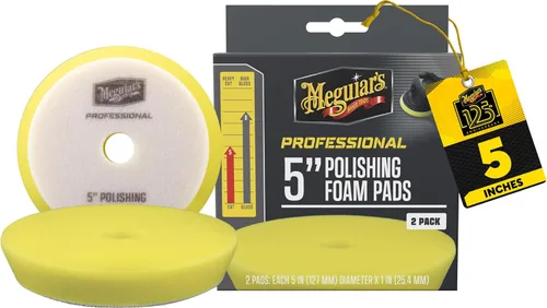 Meguiar's Almohadilla profesional de espuma de pulido de 5 pulgadas, 2 unidades, 10/CV