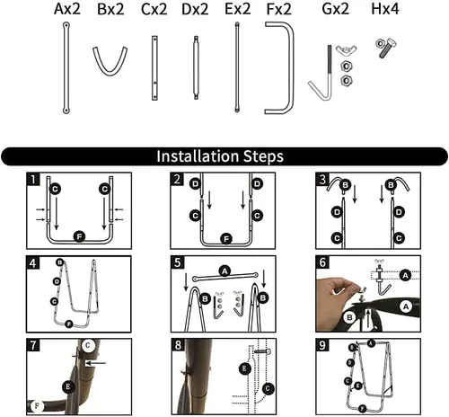 Miniatura 9 de YUCAN Soporte para Silla Hamaca con Silla Columpio Colgante Incluida, Resistente a la Intemperie y que Ahorra Espacio, Soporte Máximo 450 Libras