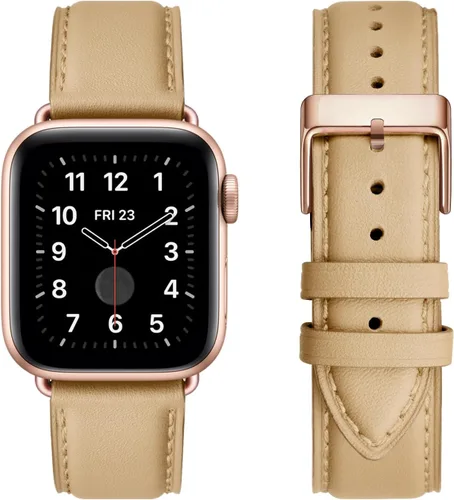 Miniatura 18 de Bandas cuadradas compatibles con Apple Watch de 38 mm, 40 mm, 41 mm, 42 mm, 44 mm, 45 mm, 49 mm, correa de muñeca de cuero genuino para iWatch SE
