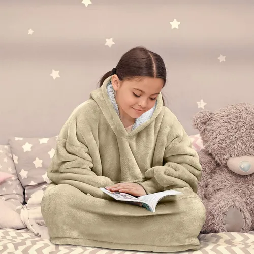 Miniatura 7 de Solaris - Sudadera con capucha tipo manta para niños - Regalo cálido y suave, sudadera de forro polar Sherpa extragrande y acogedora para Latte