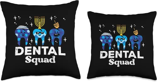 Miniatura 3 de Hanukkah Decor Jew Chanukah Men Women Kids Gifts Hanukkah Dental Squad Chanukah Jewish Teeth Dentist - Almohada para mujer, 16 x 16 pulgadas