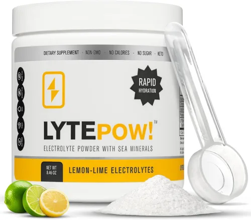 Miniatura 8 de LytePow - Polvo de electrolitos con minerales marinos, suplemento de hidratación de limón y lima, sin OMG, sin calorías ni azúcar, deliciosa mezcla